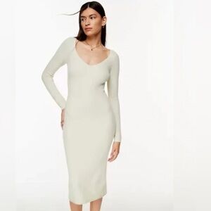 Wilfred Free white Hush Knit V-Neck Dress